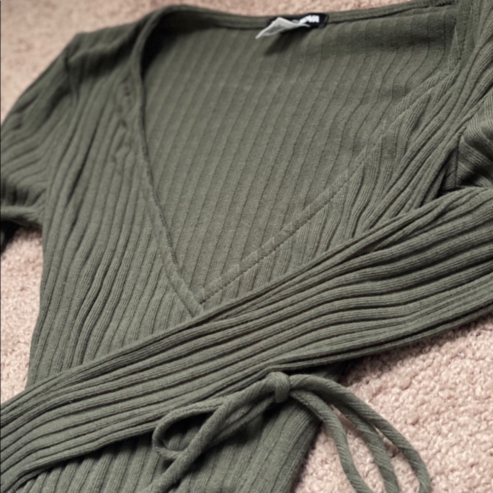 Green Wrap Front Bodysuit